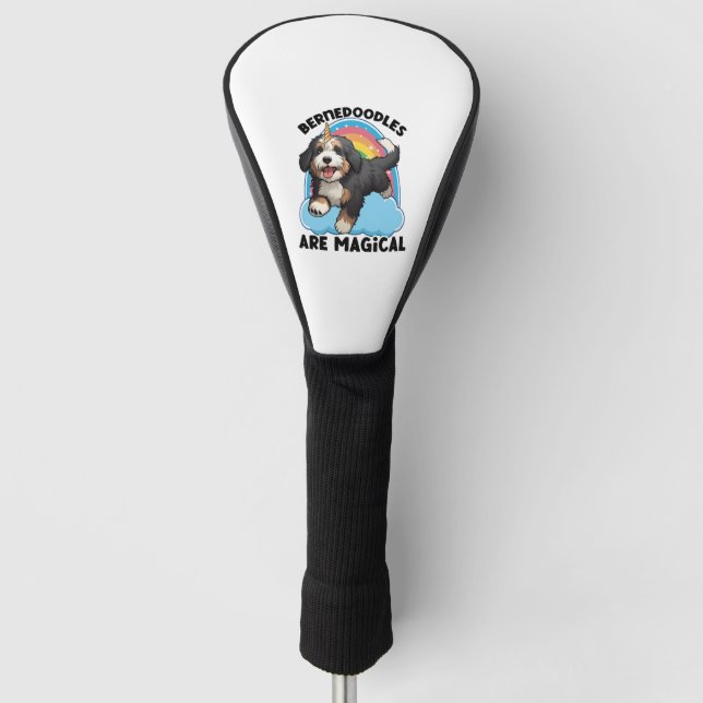 Unicorn Bernedoodles sind magisch Golf Headcover (Vorderseite)