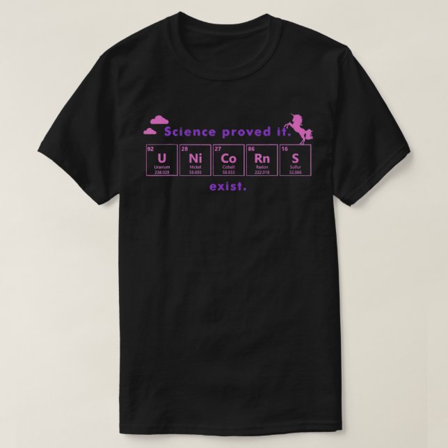 Unicorn besteht aus einem periodischen Tabellenele T-Shirt (Design vorne)