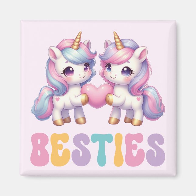 Unicorn Besties Beste Freunde für immer Magnet (Vorne)