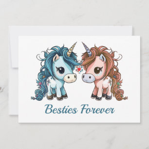 Unicorn Besties Forever Feiertagskarte