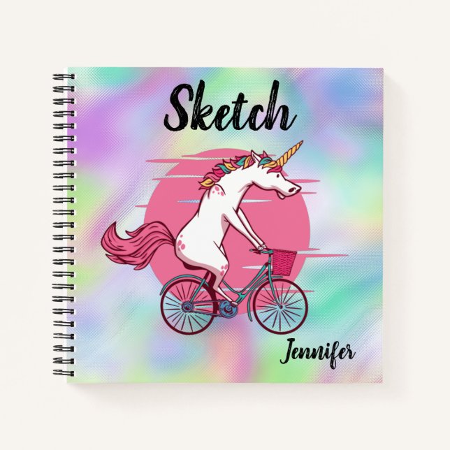Unicorn Bicycle Monogramme Carnet de carnet de cro (Devant)