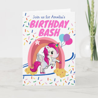 Unicorn Birthday Bash Party Einladung