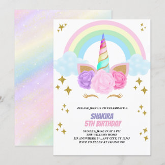 Unicorn Birthday Einladung