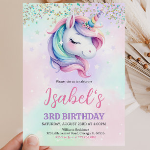 Unicorn Birthday Einladung
