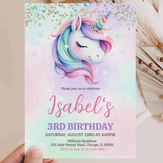 Unicorn Birthday Einladung (Von Creator hochgeladen)