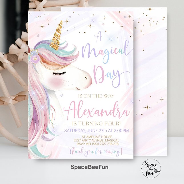 Unicorn Birthday Einladung Party (Unicorn Birthday,Invitation Party,Unicorn Invite,Magical Rainbow,Invite Girls,Birthday Party,Unicorn)
