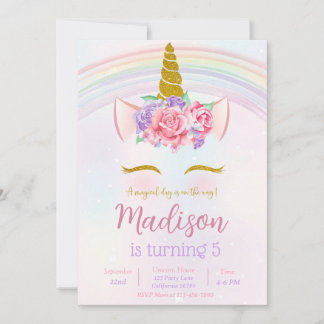 Unicorn Birthday Einladung Rainbow Party Einladung