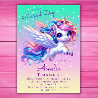 Unicorn Birthday Einladung Unicorn Geburtstagspart