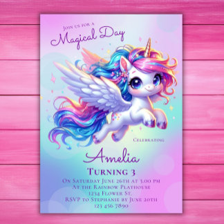 Unicorn Birthday Einladung Unicorn Geburtstagspart