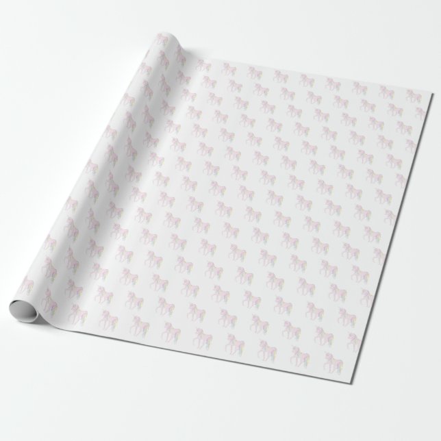 Unicorn Birthday Girls Pastel Geschenkpapier (Ungerollt)