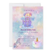 Unicorn birthday Invitation card