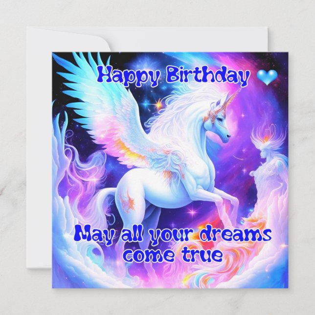 Unicorn Birthday Karte (Vorderseite)