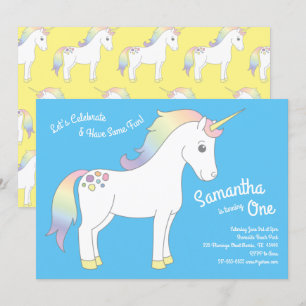 Unicorn Birthday Party Einladung