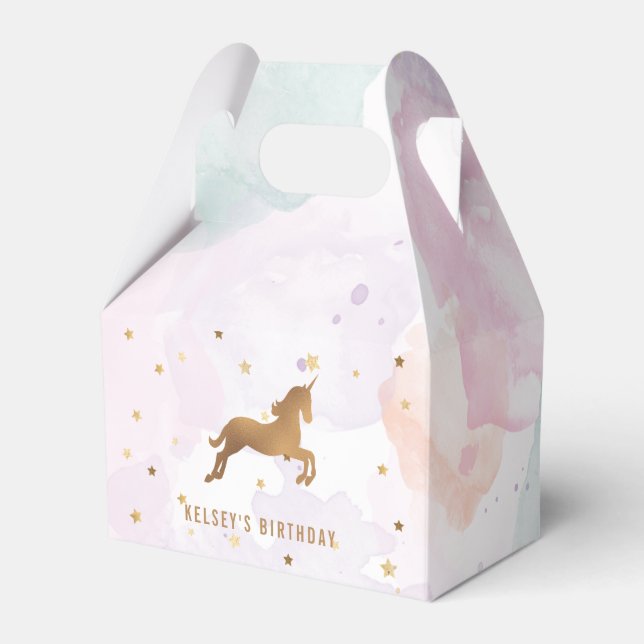 Unicorn Birthday Party Geschenkschachtel (Vorderseite)