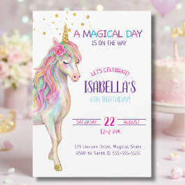 Unicorn Birthday Party Invitation Einladung