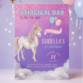 Unicorn Birthday Party Invitation Einladung