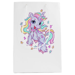 Unicorn Birthday Party Mittlere Geschenktasche Mittlere Geschenktüte