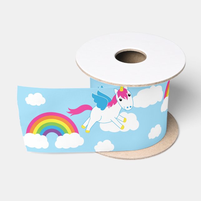 Unicorn Birthday Party Satinband (Spule)