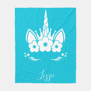 Unicorn Blanket   Einhorngesicht Fleecedecke
