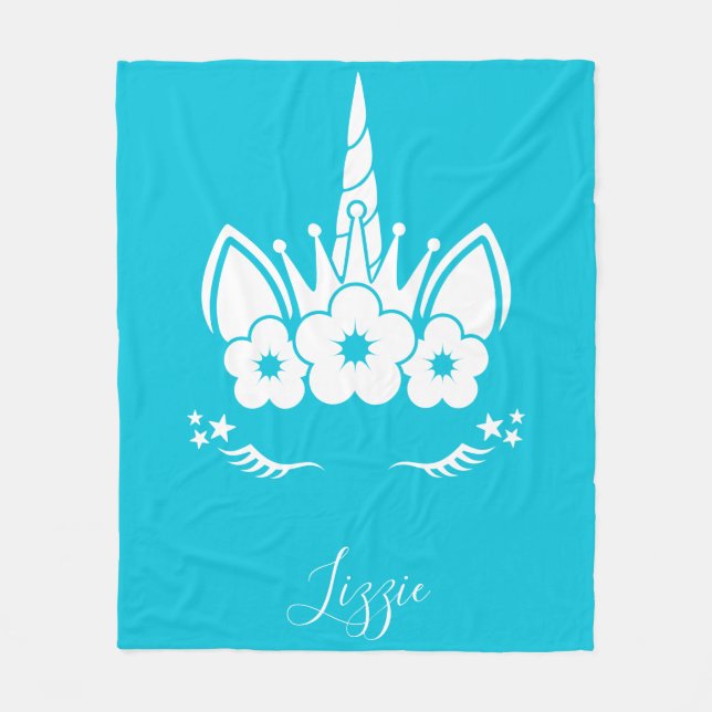 Unicorn Blanket | Einhorngesicht Fleecedecke (Vorderseite)