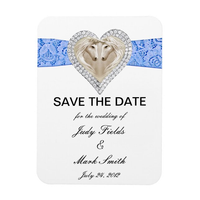 Unicorn Blue Lace Save the Date Magnet (Vertikal)