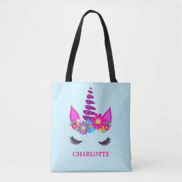 Unicorn Blume Super Niedlich Girly Personalisiert Tasche
