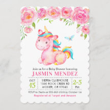 Unicorn Blütenpinke Mädchen Kinderdusche Sprinkle