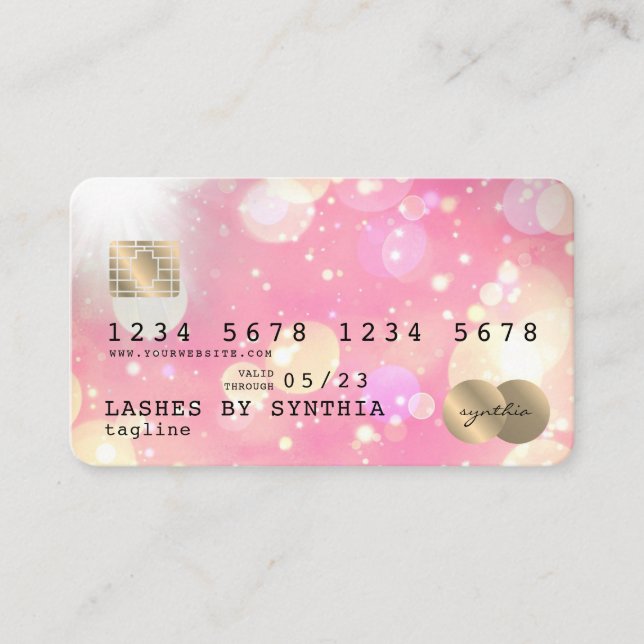 Unicorn boho art Kreditkarte Stil Gold Visitenkarte (Vorderseite)