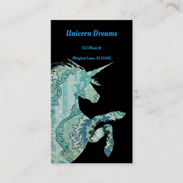 Unicorn Boho Style Visitenkarte (Vorderseite)