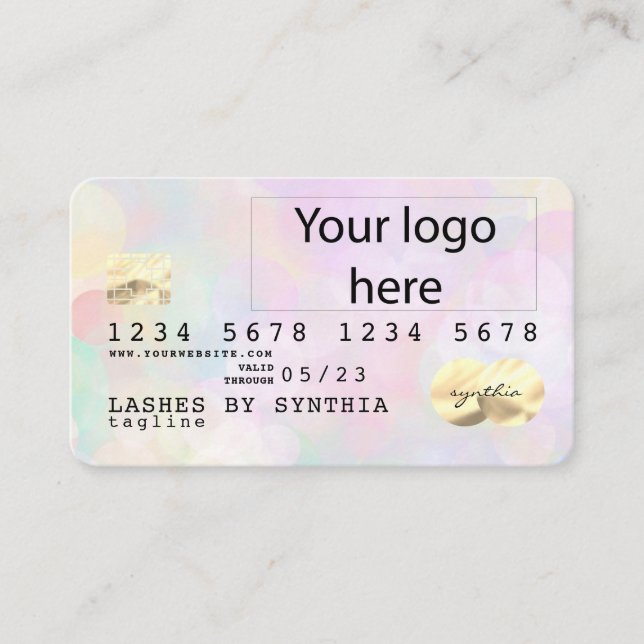 Unicorn Bokee Light Kreditkarte hinzufügen Ihr Log Visitenkarte (Vorderseite)