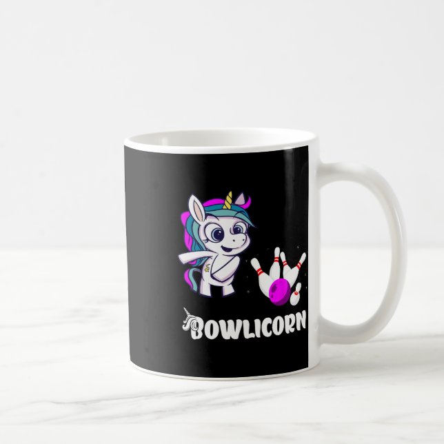 Unicorn Bowling Button Strike Bowling Bowler Bowli Kaffeetasse (Rechts)
