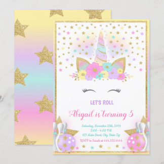 Unicorn Bowling Invitation, Unicorn Party, Bowling Einladung