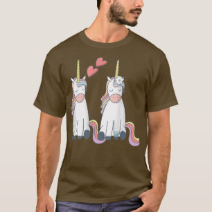Unicorn Braun und Groom Inlove Funny T-Shirt