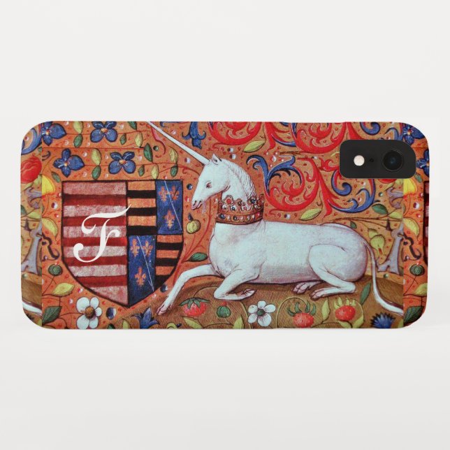UNICORN Brown Parchment Monogram Case-Mate iPhone Hülle (Rückseite (Horizontal))