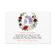 Unicorn Burgundy Blume Bücher für Babydusche