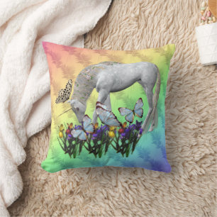 Unicorn Butterfets Fantasy Art Kissen