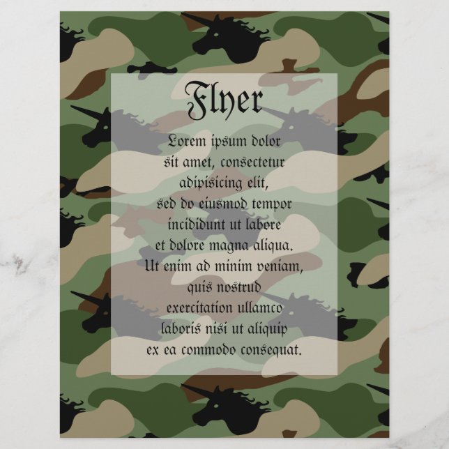 Unicorn Camouflage Flyer (Vorne)
