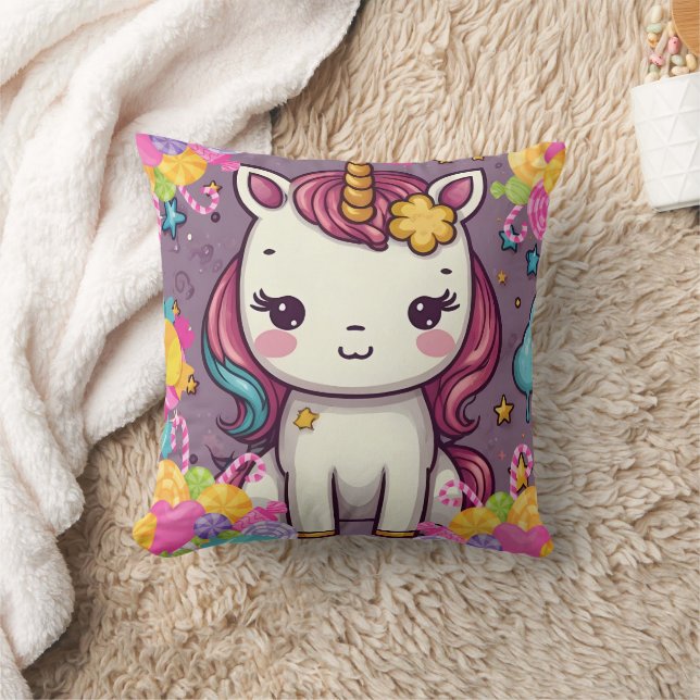 Unicorn Candy Print Kissen (Decke)