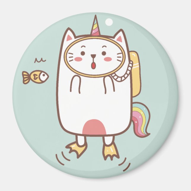 Unicorn Cat Magnet (Vorne)