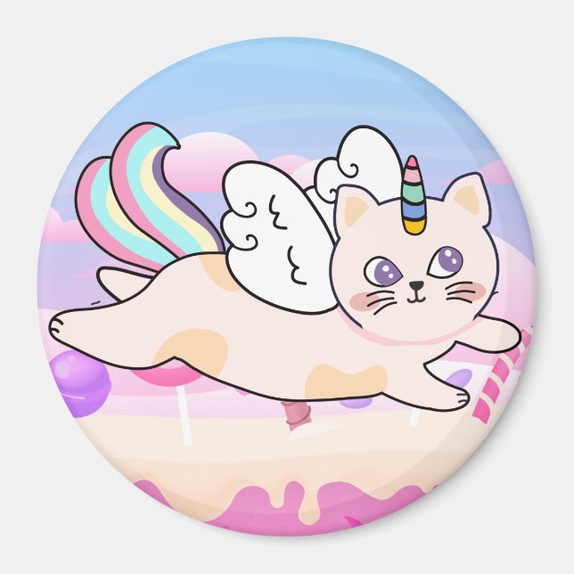 Unicorn Cat Magnet (Vorne)