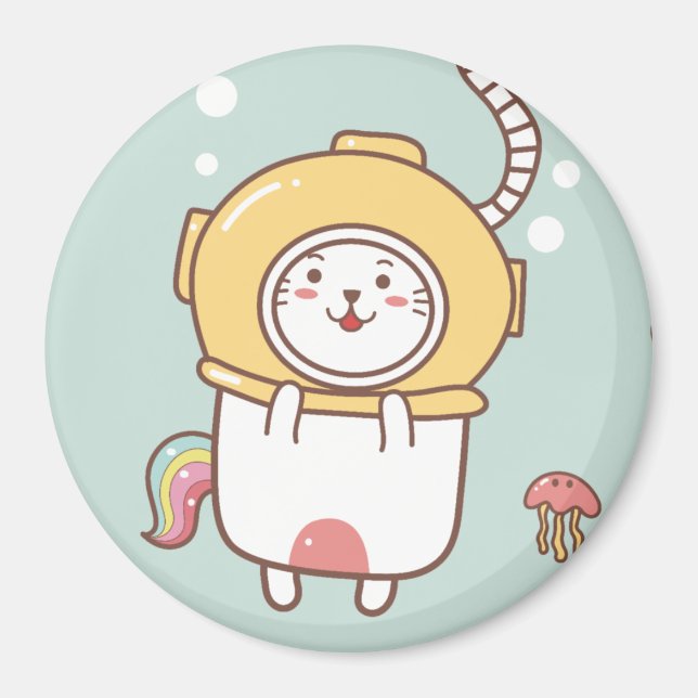 Unicorn Cat Magnet (Vorne)