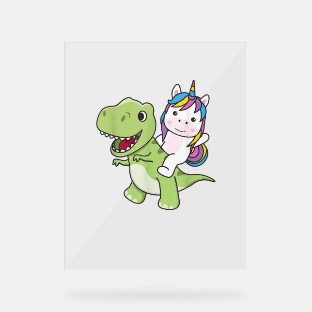 Unicorn Circule Sur Trex Cute Dinosaur Avec Unicor (Recto)