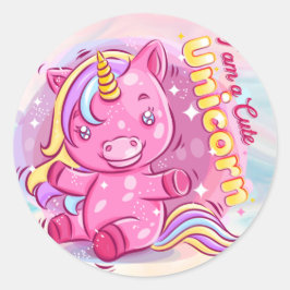 Unicorn Classic Round Aufkleber