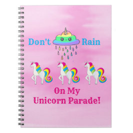 Unicorn Cloud Cartoon Niedlich Spaß Girly Pink Notizblock