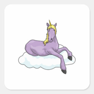 Unicorn Cloud Quadratischer Aufkleber