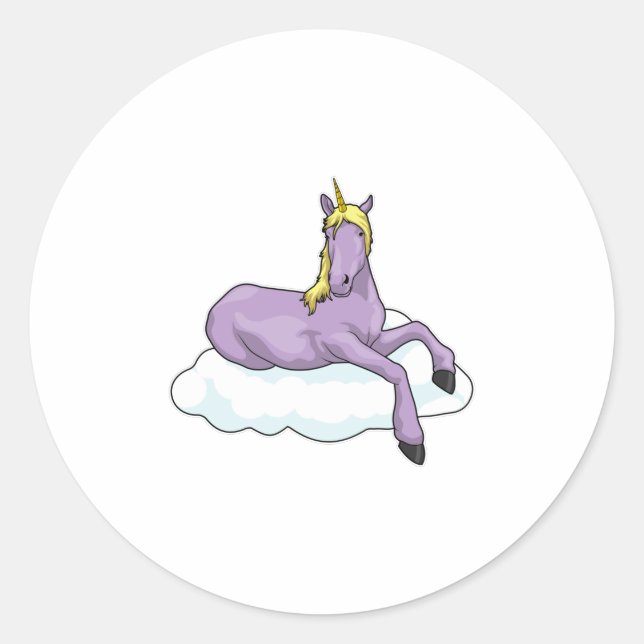 Unicorn Cloud Runder Aufkleber (Vorderseite)