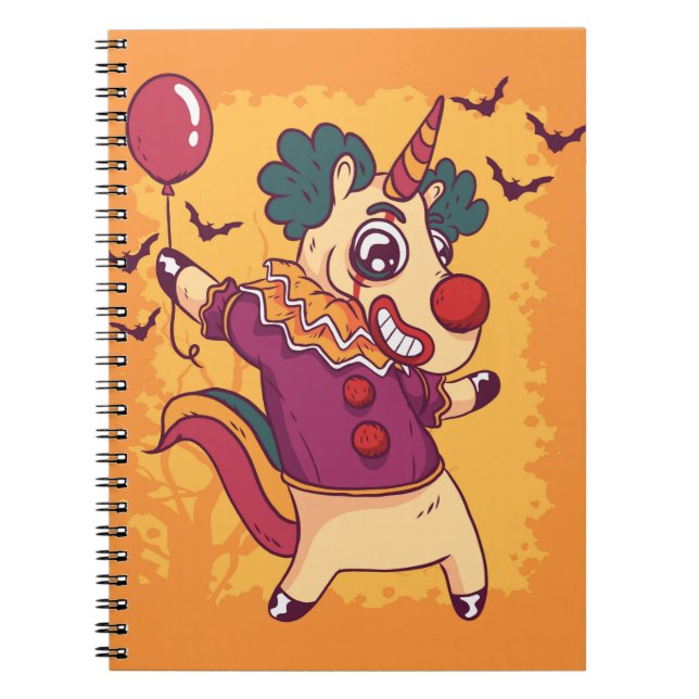 Unicorn Clown Notizblock (Vorderseite)