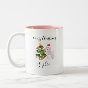 Unicorn Cocoa Magic - Gewohntes Weihnachtsfest für Zweifarbige Tasse