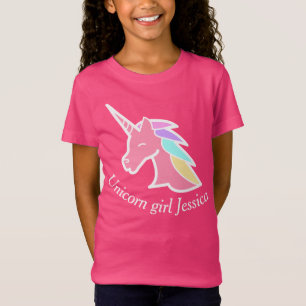 Unicorn croyant rose personnalisé fille t-shirt