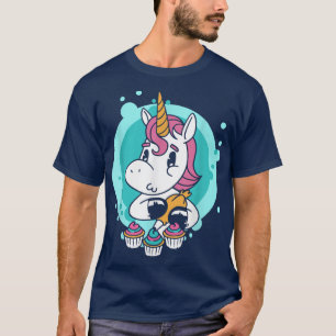 Unicorn Cupcake Funny Girls Schule T-Shirt